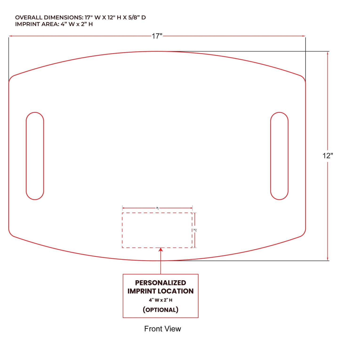 XL Curved Acacia Board With 2 Handles