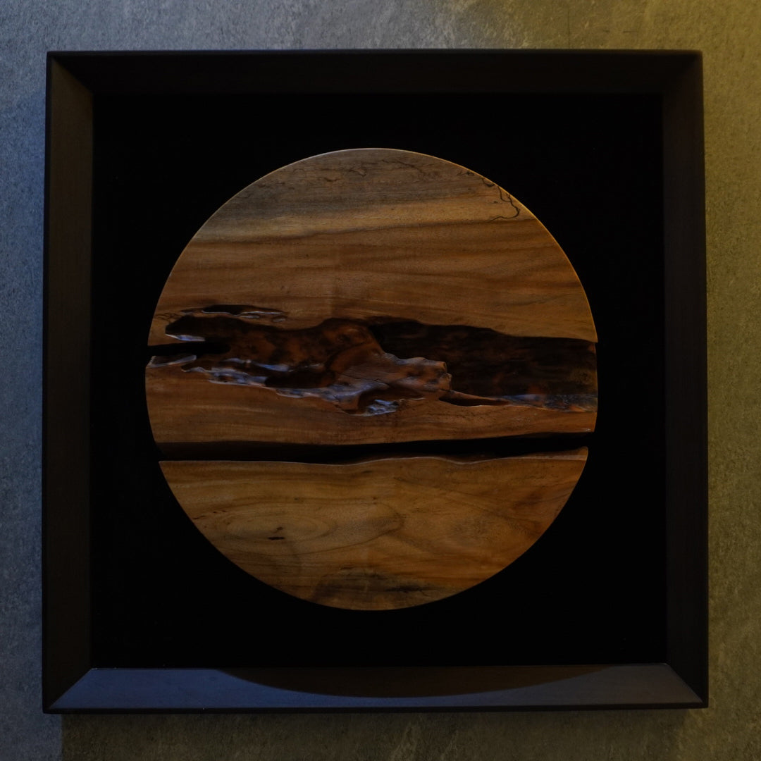 Round Acacia Wood Wall Décor