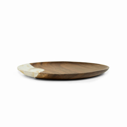 Large Round Acacia Charger Plate