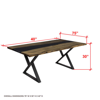 75” Live Edge Dining Table