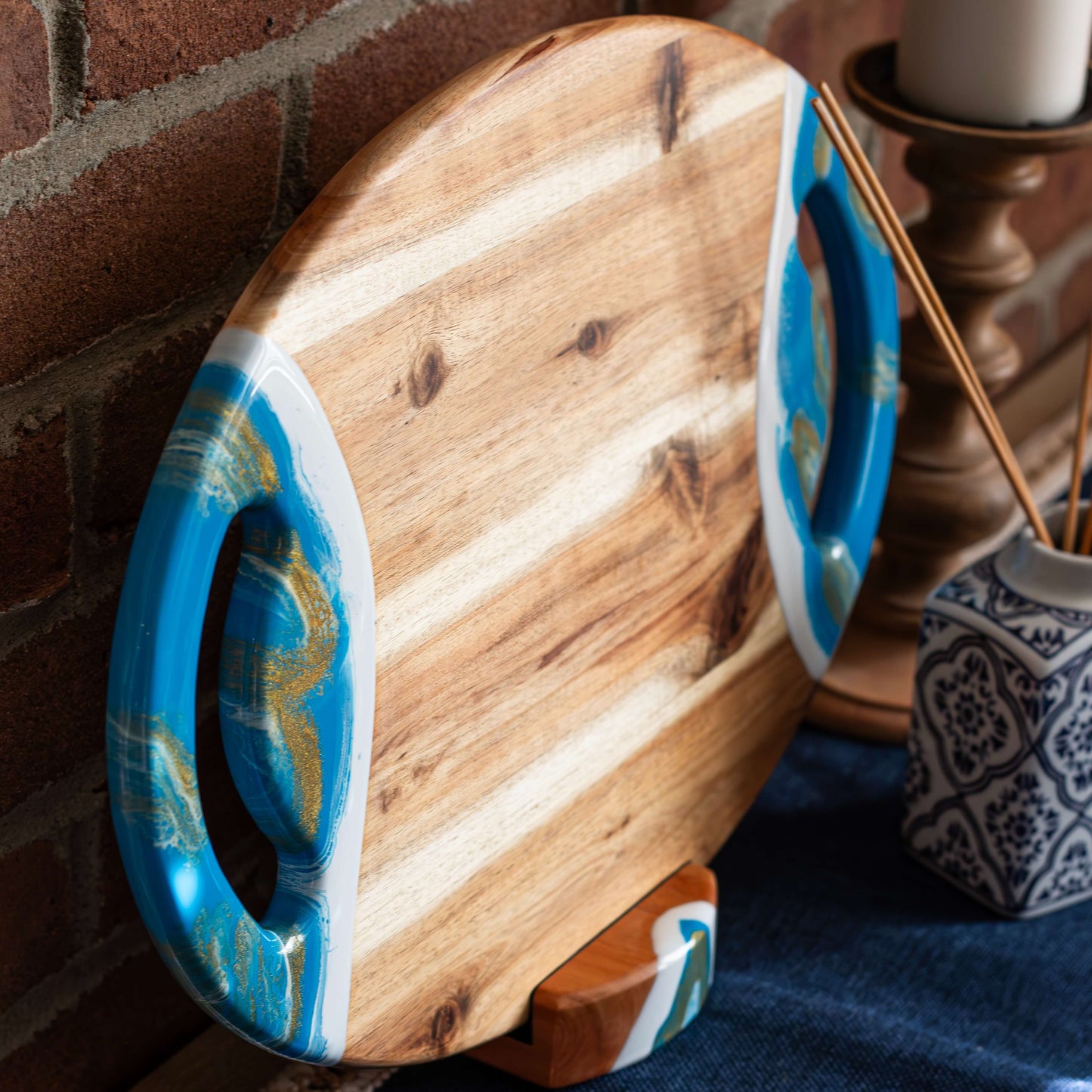 XL Oval Acacia Board With 2 Handles