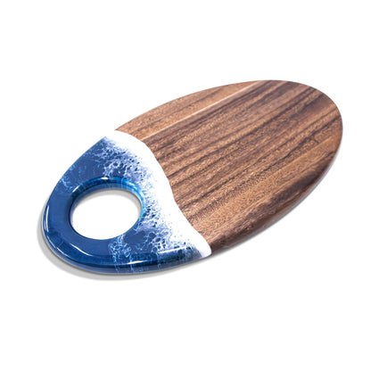 Medium Oval Acacia Board With Dip Holder