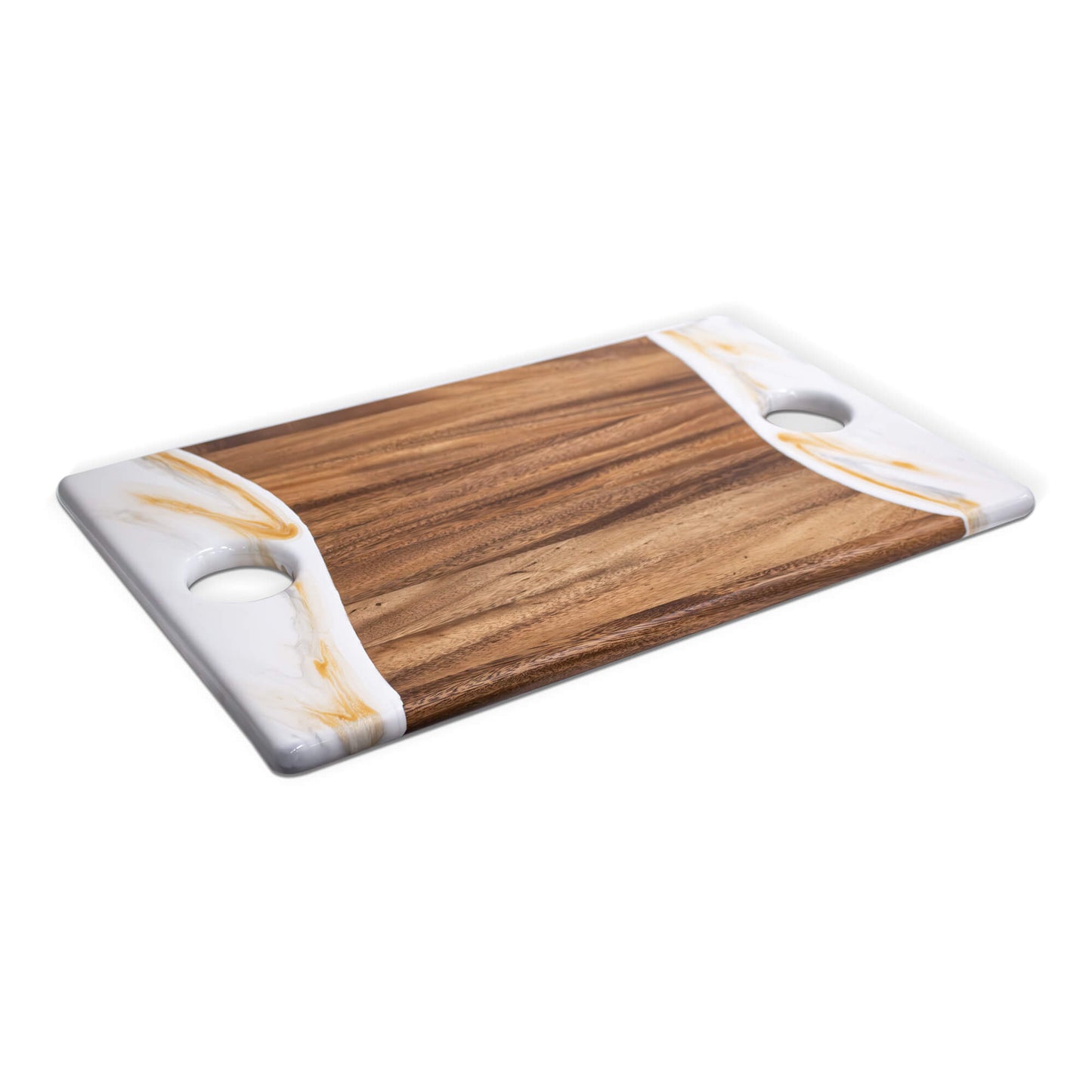 2XL Rectangle Acacia Board With Two Dip Holder