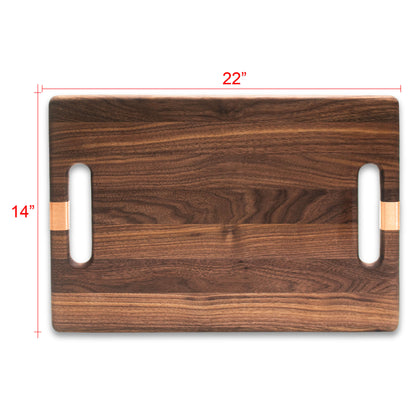 2XL Rectangle Walnut Board With 2 Handles with Wire Wrap