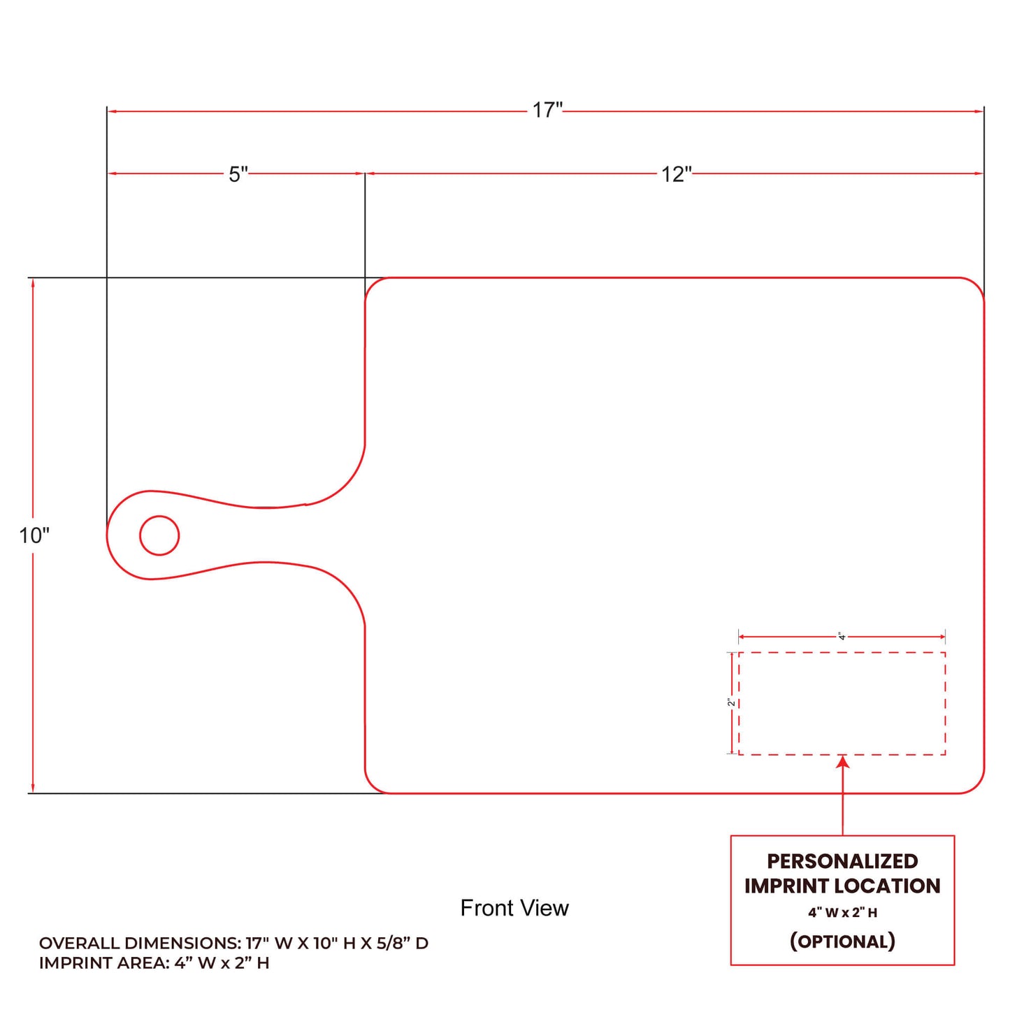 Large Rectangle Acacia Board With Handle