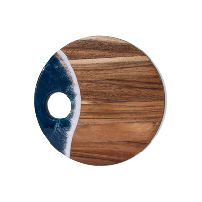 Large Round Acacia Board With Dip Holder