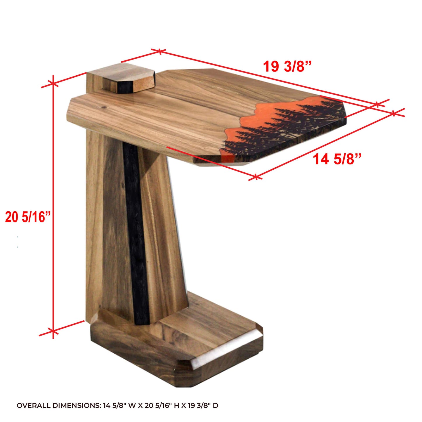 8-Sided Mountain Accent Table