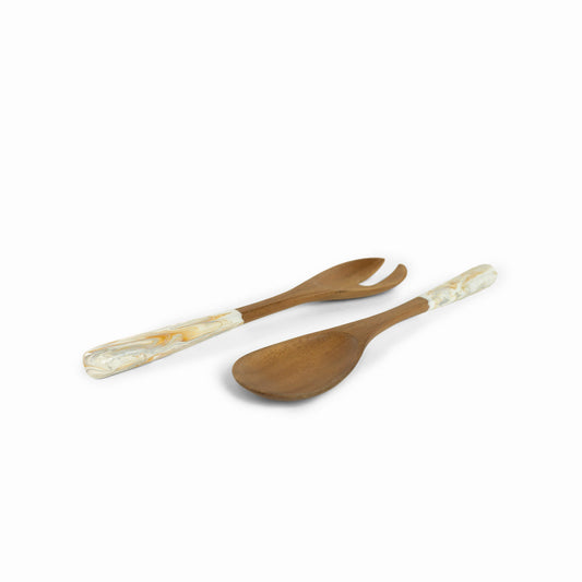 14" Wooden Salad Spoon and Fork (Pair)