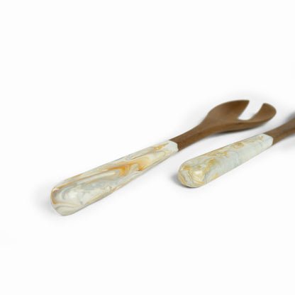 14" Wooden Salad Spoon and Fork (Pair)