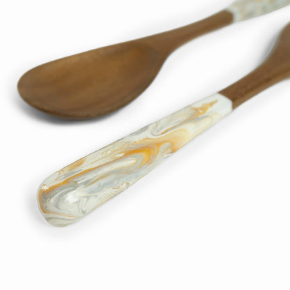 14" Wooden Salad Spoon and Fork (Pair)