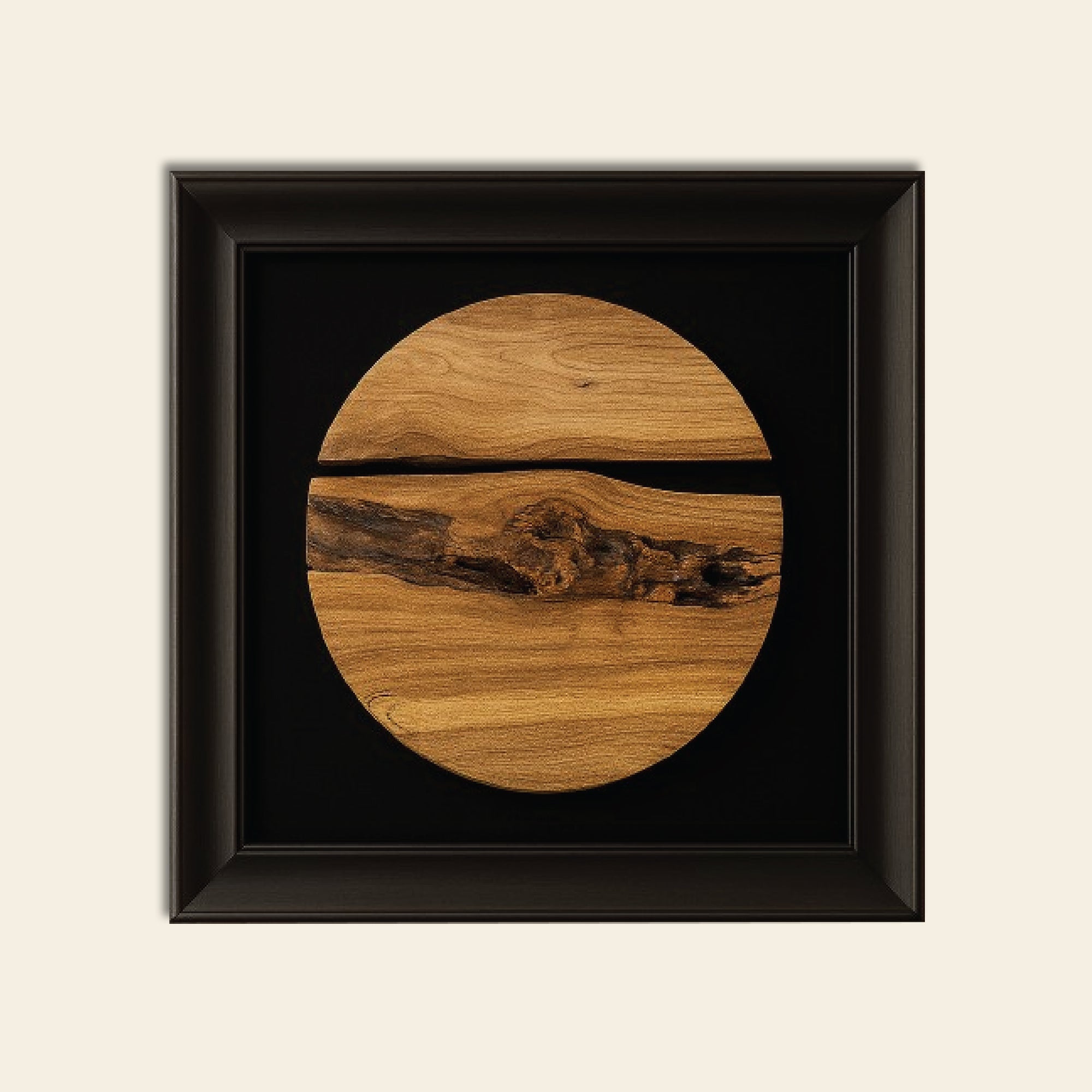 Round Acacia Wood Wall Décor