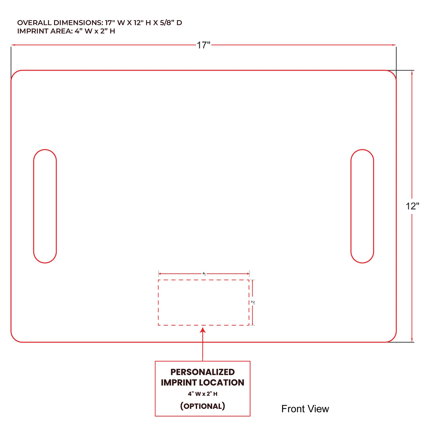 XL Rectangle Acacia Board With 2 Handles