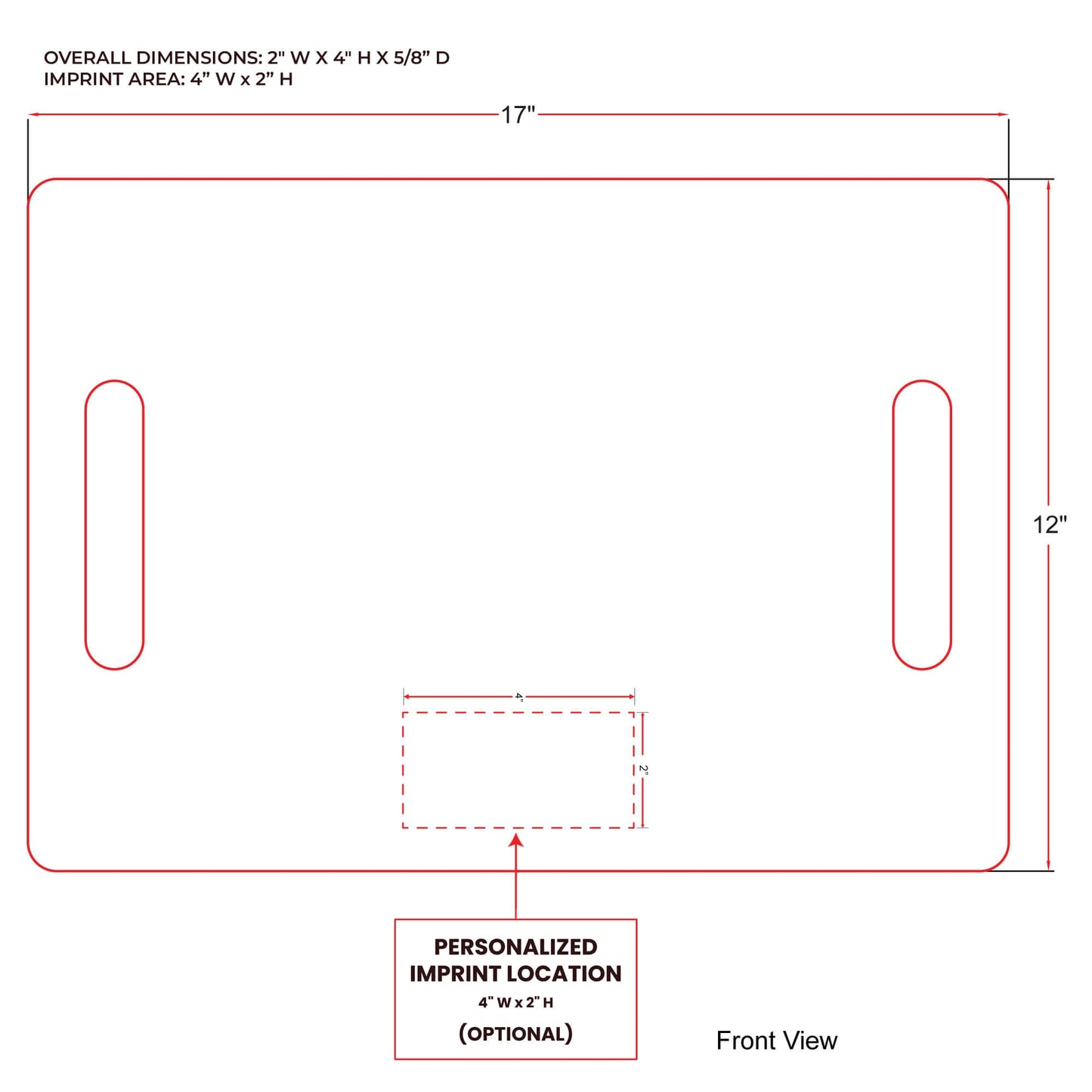 XL Rectangle Acacia Board With 2 Handles